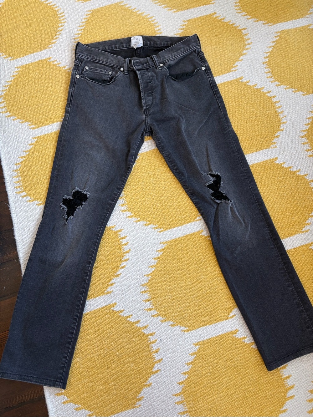 Gap X John Elliott black stretch skinny jeans